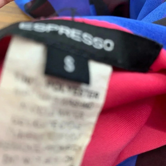 Espresso Maxi Dress Small Colorful Blue Pink Sheer Lined Sleeveless Boho G90 - Picture 5 of 8